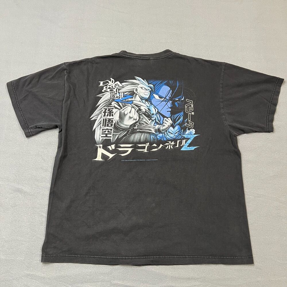 Vintage 2001 Dragon Ball Z T-Shirt Mens XL Black Super Saiyan 3 Goku Graphic Tee